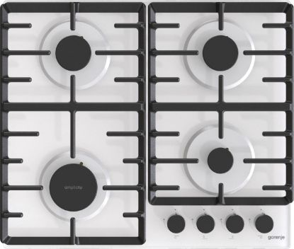  Зображення Варильна поверхня Gorenje газова на склі, 60см, чавун, білий 