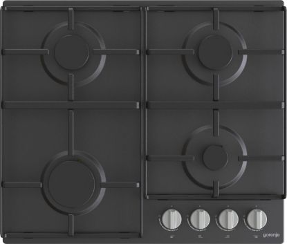  Зображення Варильна поверхня Gorenje газова, 60см, чорний 