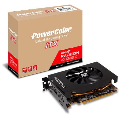  Зображення Відеокарта AMD Radeon RX 6500 XT 4GB GDDR6 ITX PowerColor (AXRX 6500XT 4GBD6-DH) 