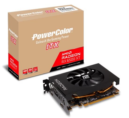  Зображення Відеокарта AMD Radeon RX 6500 XT 4GB GDDR6 ITX PowerColor (AXRX 6500XT 4GBD6-DH) 