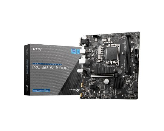  Зображення MB Socket_1700 MSI PRO B660M-B DDR4 (B660, DDR4, 128Gb, 4800MHz, LAN-2,5Gbt/s, DisplayPort, HDMI, 2xM.2 2280, 4xSata6.0Gb/s, Micro-ATX)) 