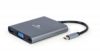  Зображення Адаптер Cablexpert A-CM-COMBO6-01, Док станція USB-C 6-в-1 (Hub3.1/HDMI/VGA/PD/картридер/стерео аудіо), сірий) 