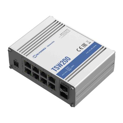  Зображення Комутатор Teltonika TSW200 8хGe, 2XSFP Poe+ TSW200000010 