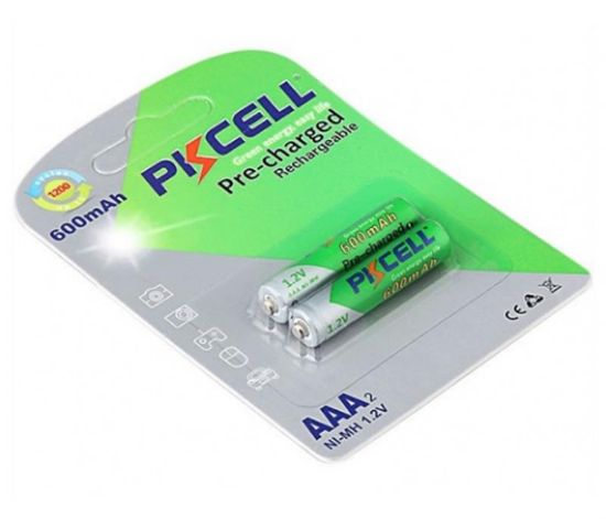  Зображення Акумулятор PKCELL Ni-MH AAA/HR03 600 mAh BL 2шт (PC/AAA600-2BA/09324) 