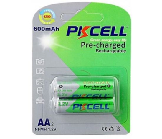  Зображення Акумулятор PKCELL Ni-MH AA/HR06 600 mAh BL 2шт (PC/AA600-2BA/09320) 