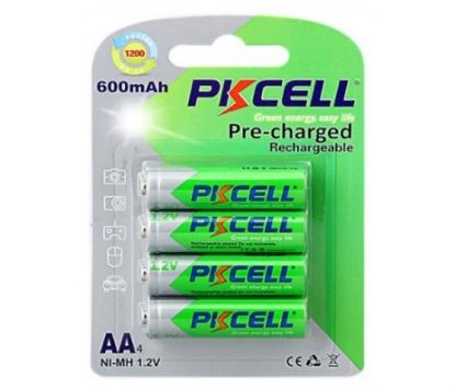  Зображення Акумулятор PKCELL Ni-MH AA/HR06 600 mAh BL 4шт (PC/AA600-4BA/09321) 