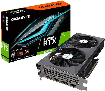  Зображення Відеокарта GeForce RTX 3060 Ti  8GB GDDR6X   GigaByte Eagle OC 8G  (256-bit, PCI Express 4.0, rev. 2.0, 242x124x41мм, LHR)) 