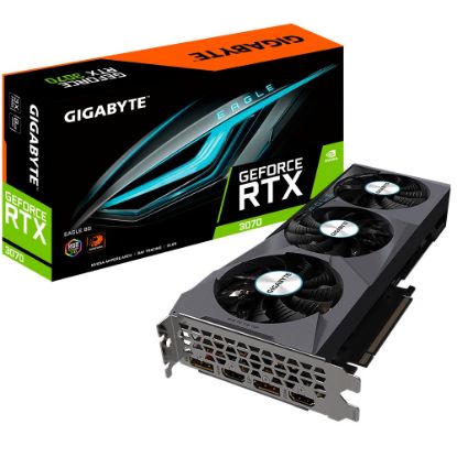  Зображення Відеокарта GeForce RTX 3070  8GB GDDR6   GigaByte Eagle 8G  (256Bit Core:1725MHz Memory:14000MHz rev.2.0)  (LHR)) 