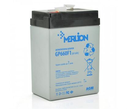  Зображення Акумуляторна батарея Merlion 6V 6AH (GP660F1/06000) AGM 