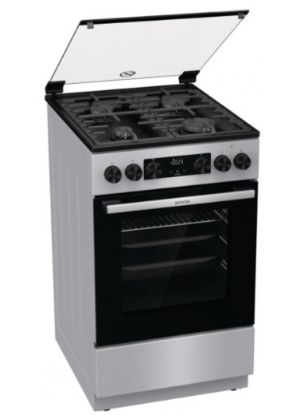  Зображення Плита Gorenje комбінована, 70л, 50x60см, дисплей, чавун, нерж 