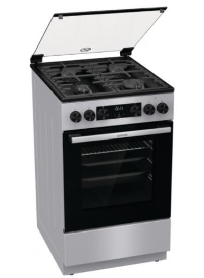  Зображення Плита Gorenje комбінована, 70л, 50x60см, дисплей, чавун, нерж 