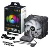  Зображення Корпусный вентилятор ASUS TUF Gaming TF120 ARGB, 120мм, 1900rpm, 4pin PWM, 29dBa, AURA Sync, ARGB hub, black, 3 pcs in 1 