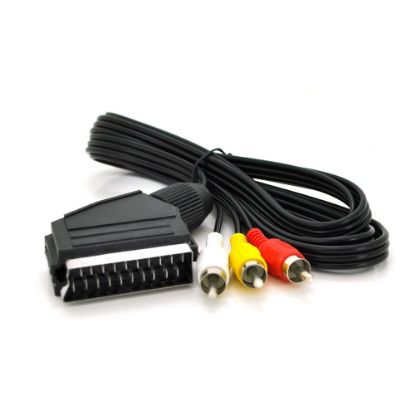  Зображення Кабель Merlion (TT-SCART (M)-3RCA (M)-1.2/00023) SCART-3RCA, 1.2м, Black 