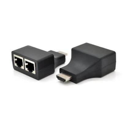  Зображення Адаптер Voltronic HDMI - 2хRJ-45 (M/F), Black (YT-SCPE HDMI/2P-30m720P/08516) 