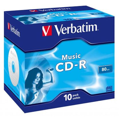  Зображення Диск CD-R 700MB  52x   10pcs  Verbatim Music Jewel) 