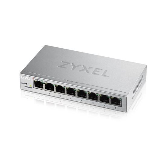  Зображення Комутатор ZYXEL GS1200-8 (8xGE,метал, настільний, безшумний, WebSmart)) 