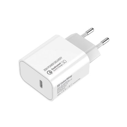  Зображення Зарядное устройство ColorWay Power Delivery Port USB Type-C 20W V2 White (CW-CHS026PD-WT) 