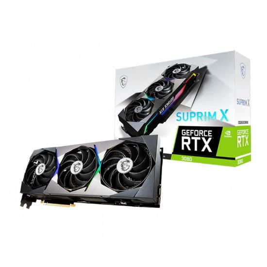  Зображення Відеокарта GF RTX 3080 10GB GDDR6X Suprim X MSI (GeForce RTX 3080 Suprim X 10G LHR) 