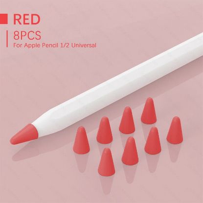  Зображення Чохол TPU Goojodoq для наконечника стілус Apple Pencil (1-2 покоління) (8шт) Red (1005001835985075R) 
