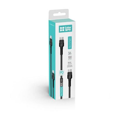 Зображення Кабель 1m Type-C/Type-C Colorway (PD Fast Charging) 3.0А (60W) 1м черный (CW-CBPDCC047-BK) 