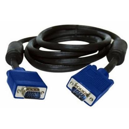  Зображення Кабель монитора 1.8м VGA Atcom (15261) HD15M/HD15M (VGA 3+9 1080p) 2 фер. кольца, черный с синим 
