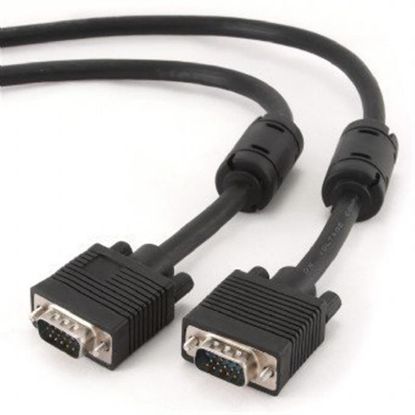  Зображення Кабель монитора 5м VGA-VGA Cablexpert (CC-PPVGA-5M-B) с 2-мя ферритами 