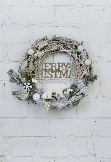  Зображення Різдвяний вінок ColorWay Merry Christmas з натуральних гілок ротанга (CW-MCW-41W) 