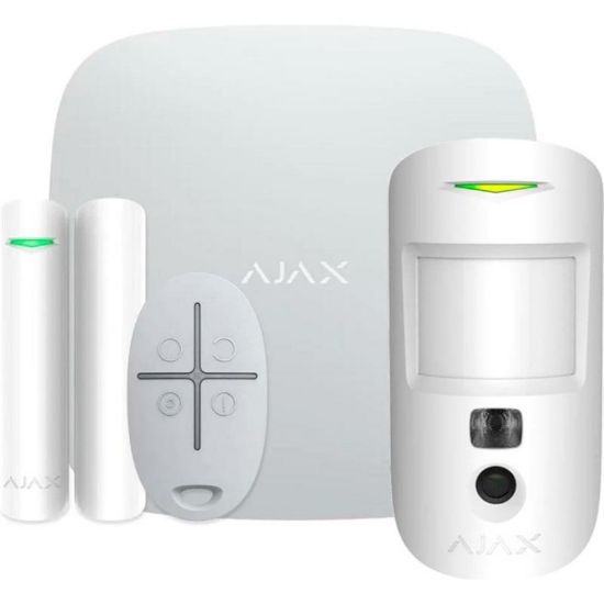  Зображення Комплект охранной сигнализации Ajax StarterKit Cam White (16583.42.WH1/20293.58.WH1/25468.58.WH1) 