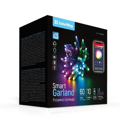  Зображення Гірлянда ColorWay Smart LED RGB WiFi+Bluetooth 10M 60LED IP65 (CW-GS-60L10UMC) 