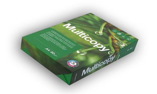  Зображення Папір Multicopy 80g/m2, A4, 500л, class A, білизна 168% CIE 