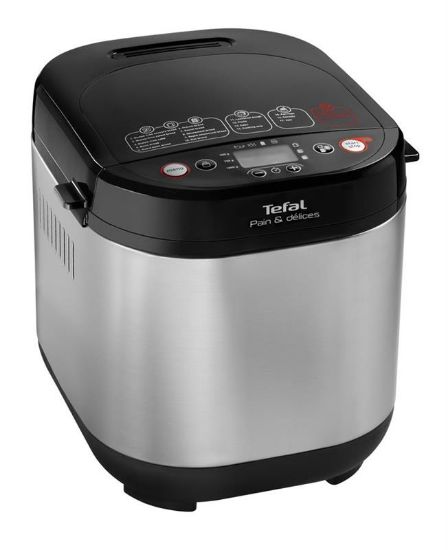  Зображення Хлібопічка Tefal Pain et Delice Pain et Delice, 720Вт, програм-1,  макс.вес -1кг, форма-прямокутрик, нерж.сталь, чорний 