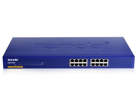  Зображення Комутатор TENDA TEG1016G 16port 10/100/1000/BaseT rackmount 19" 