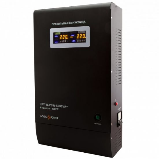  Зображення ДБЖ LogicPower LPY-W-PSW-5000VA+ (3500Вт) (4148) 10A/20A с правильной синусоидой 48В 