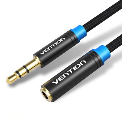  Зображення Кабель Vention 3.5 мм - 3.5 мм (M/F), 1 м, Black (VAB-B06-B100-M) 
