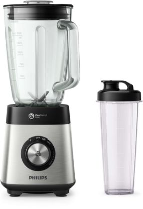  Зображення Блендер PHILIPS стаціонарний Series 5000, 1000Вт, чаша-2000мл, скло, дорожн.стакан, чорно-срібний 