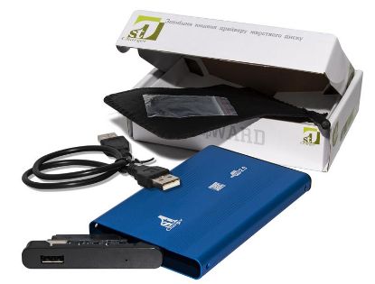 Зображення Зовнішня кишеня 1StCharger SATA HDD/SSD 2.5", USB 2.0, Blue (HDE1STU2520BB) 