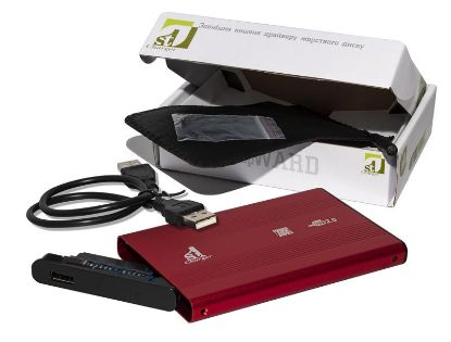  Зображення Зовнішня кишеня 1StCharger SATA HDD/SSD 2.5", USB 2.0, Red (HDE1STU2520BR) 