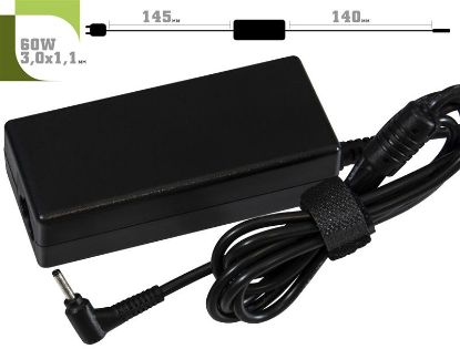  Зображення Блок живлення 1StCharger для ноутбука Samsung 60W(19V/3.16A) 3.0x1.0 + кабель живлення 