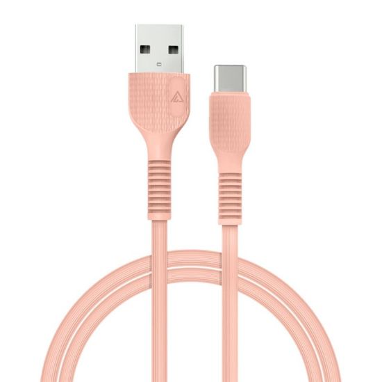  Зображення Кабель ACCLAB AL-CBCOLOR-T1PH USB-USB Type-C 1.2м Peach (1283126518263) 
