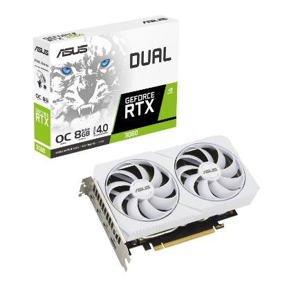  Зображення Відеокарта GeForce RTX 3060   8GB GDDR6   Asus Dual White OC) 