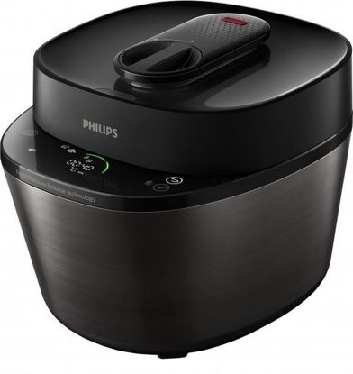  Зображення Мультиварка-скороварка PHILIPS All-in-One Cooker, 1000Вт, чаша-5л, кнопкове керування, пластик, чорний 
