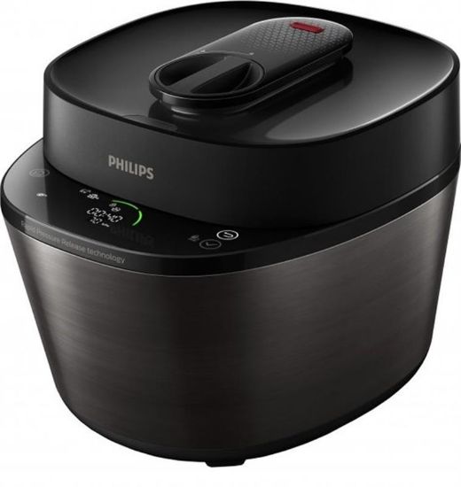  Зображення Мультиварка-скороварка PHILIPS All-in-One Cooker, 1000Вт, чаша-5л, кнопкове керування, пластик, чорний 