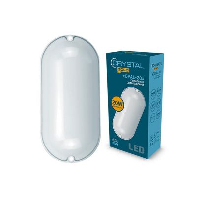  Зображення Світильник настінно-стельовий світлодіодний CRYSTAL GOLD 20W IP 54 OPAL DNL-029 