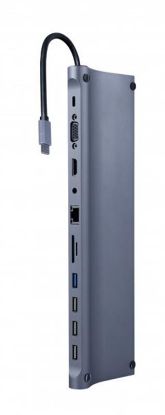  Зображення USB Type-C концентратор (Hub) Cablexpert 3 x USB 2.0, 1 х RJ45, 1 x HDMI, VGA, 1 x USB Type C 