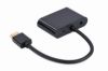  Зображення Перехідник 0.15m Cablexpert HDMI на 2хHDMI(M)/VGA(M) audio 3.5mm 