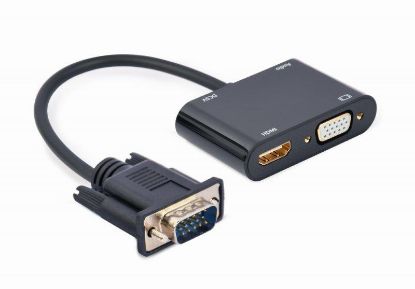  Зображення Перехідник 0.15m Cablexpert VGA на HDMI(M)/VGA(M) audio 3.5mm 
