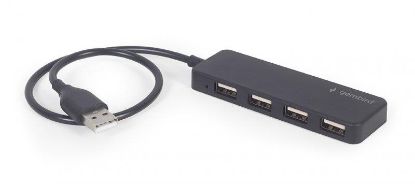  Зображення Пристрій USB Gembird UHB-U2P4-06, Хаб на 4 порти USB 2.0, пластик, чорний) 