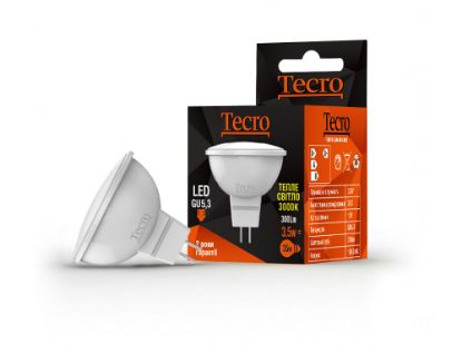  Зображення Лампа світлодіодна Tecro 3.5W GU5.3 3000K (T-MR16-3,5W-3K-GU5,3) 