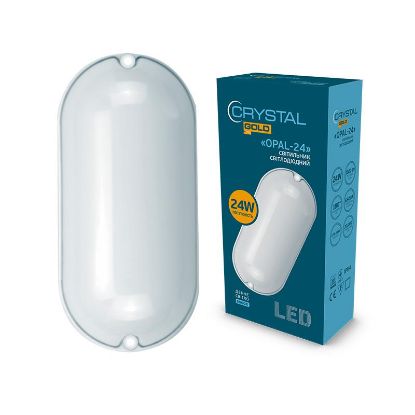 Зображення Світильник настінно-стельовий світлодіодний CRYSTAL GOLD 24W IP 54 OPAL DNL-032 