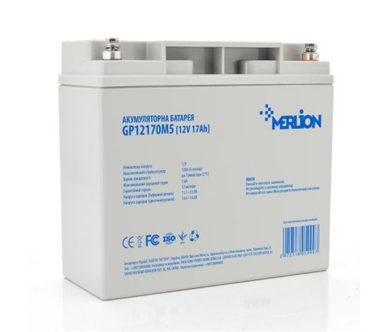  Зображення Акумуляторна батарея Merlion 12V 17AH (GP12170M5/05999) AGM 